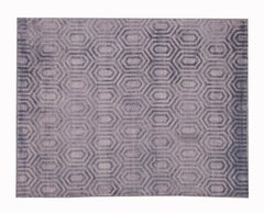 Hexagonal Geometric Silk Modern Rug