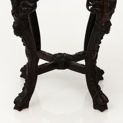 Hexagonal Hardwood Chinese Export Side Table, circa 1870