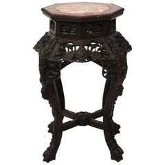 Hexagonal Hardwood Chinese Export Side Table, circa 1870 Hexagonal Hardwood Chinese Export Side Table, circa 1870