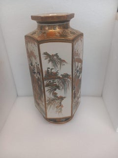 Hexagonal Japanese Satsuma vase dating from the late nineteenth century