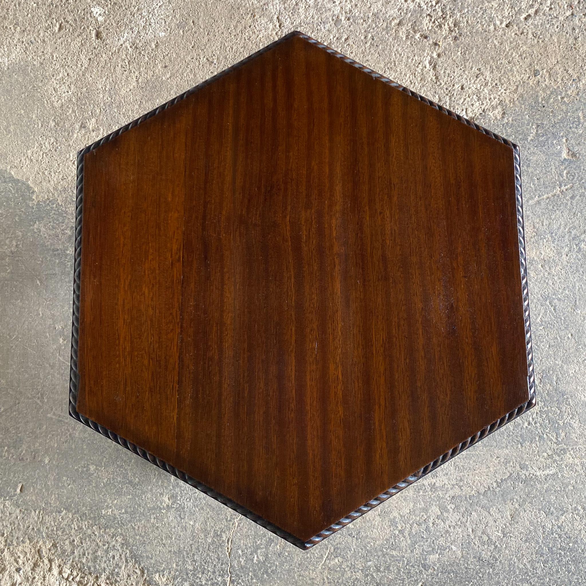 Hexagonal Mahogany Wine Cooler For Sale 2