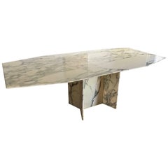 Hexagonal Marble Dining Table in the Manner of Willy Rizzo