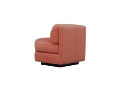 Hexagonal Mid-Century Modern Club Lounge Chair by Bernhardt on Plinth Base
