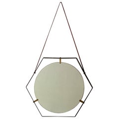 Hexagonal Mirror Santambrogio & De Berti 1960s Italy