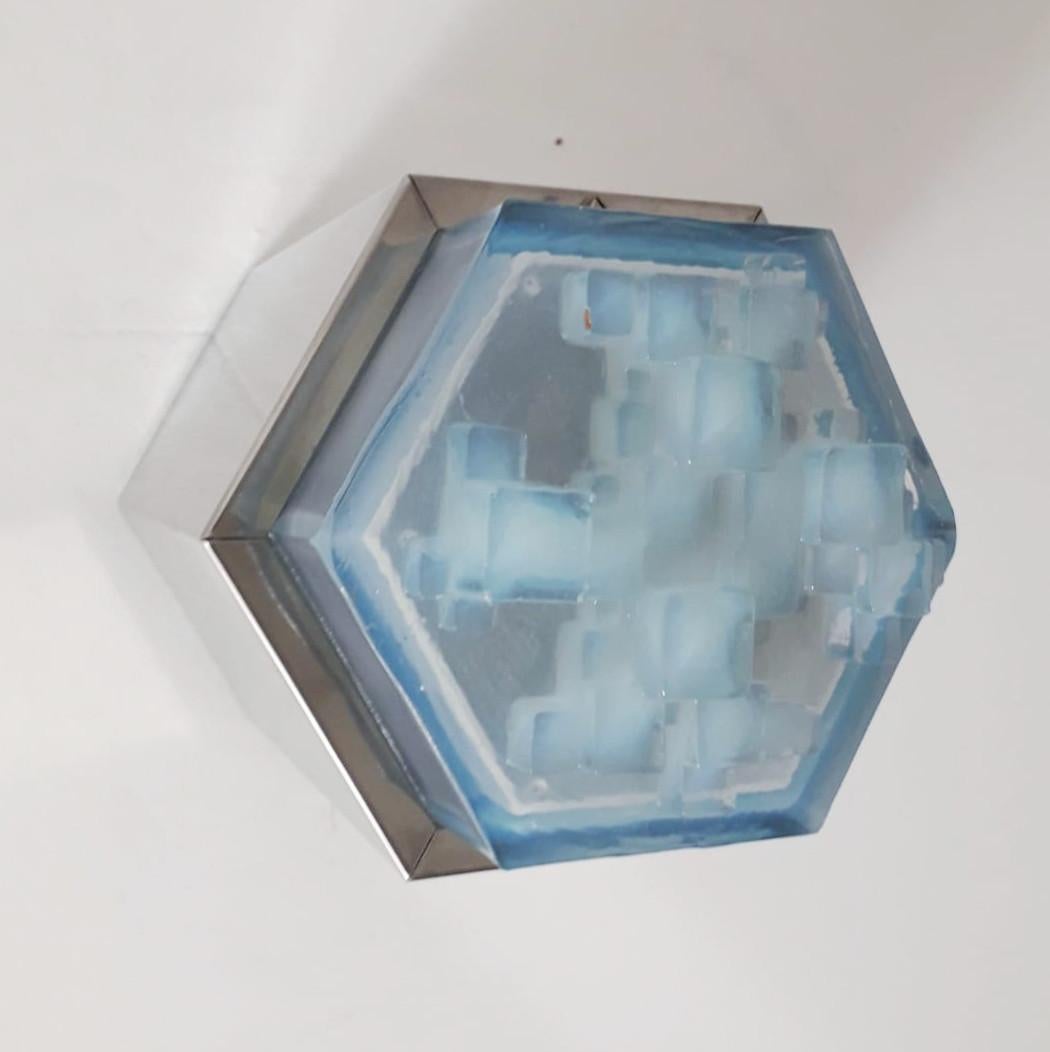 Mid-Century Modern Hexagonal Modular Sconces / Flush Mounts by Poliarte - 4 available For Sale