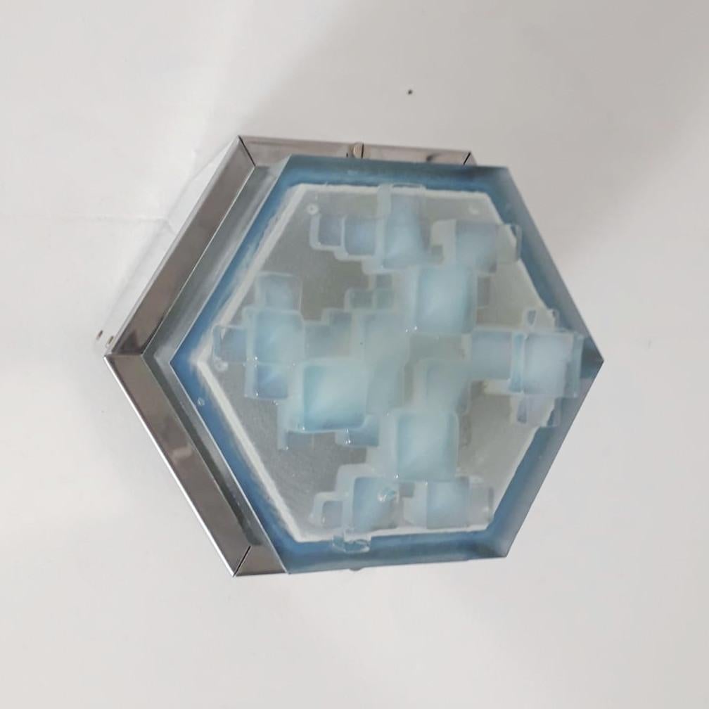 Italian Hexagonal Modular Sconces / Flush Mounts by Poliarte - 4 available For Sale