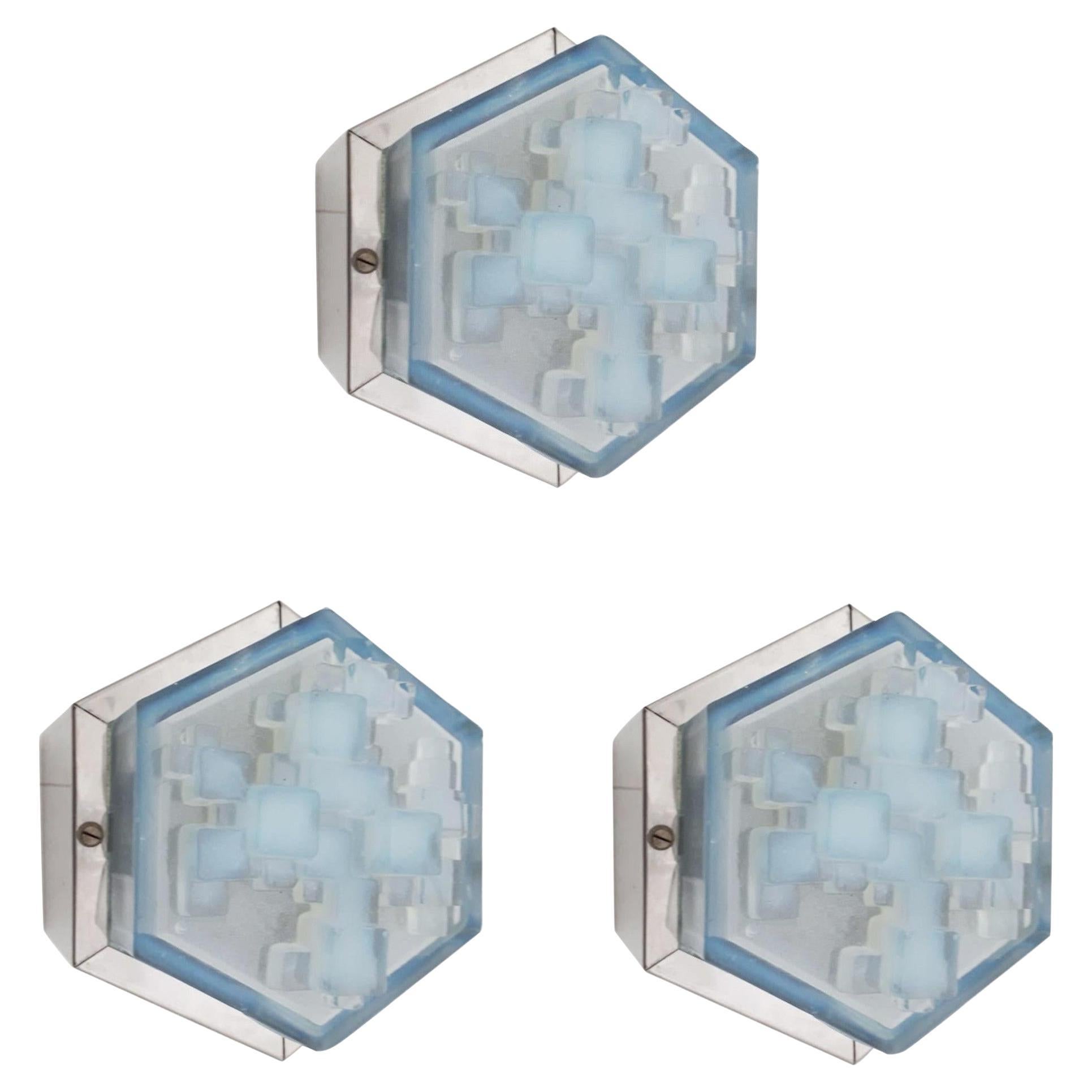 Hexagonal Modular Sconces / Flush Mounts by Poliarte - 3 available
