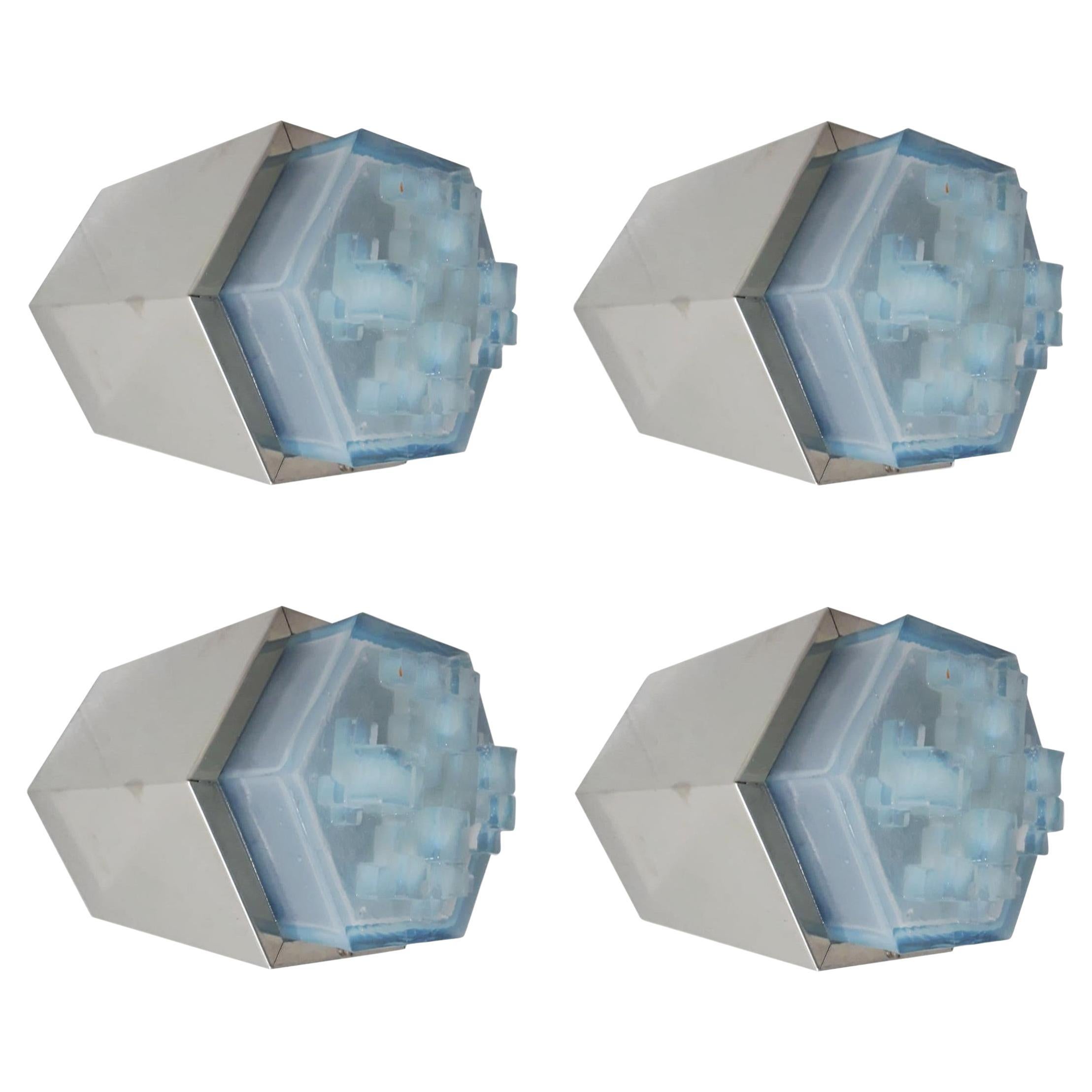 Hexagonal Modular Sconces / Flush Mounts by Poliarte - 4 available For Sale