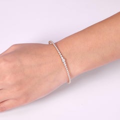 1.04 Carat Hexagonal Bezel Natural Diamond Stacking Bracelet, 14k Rose Gold