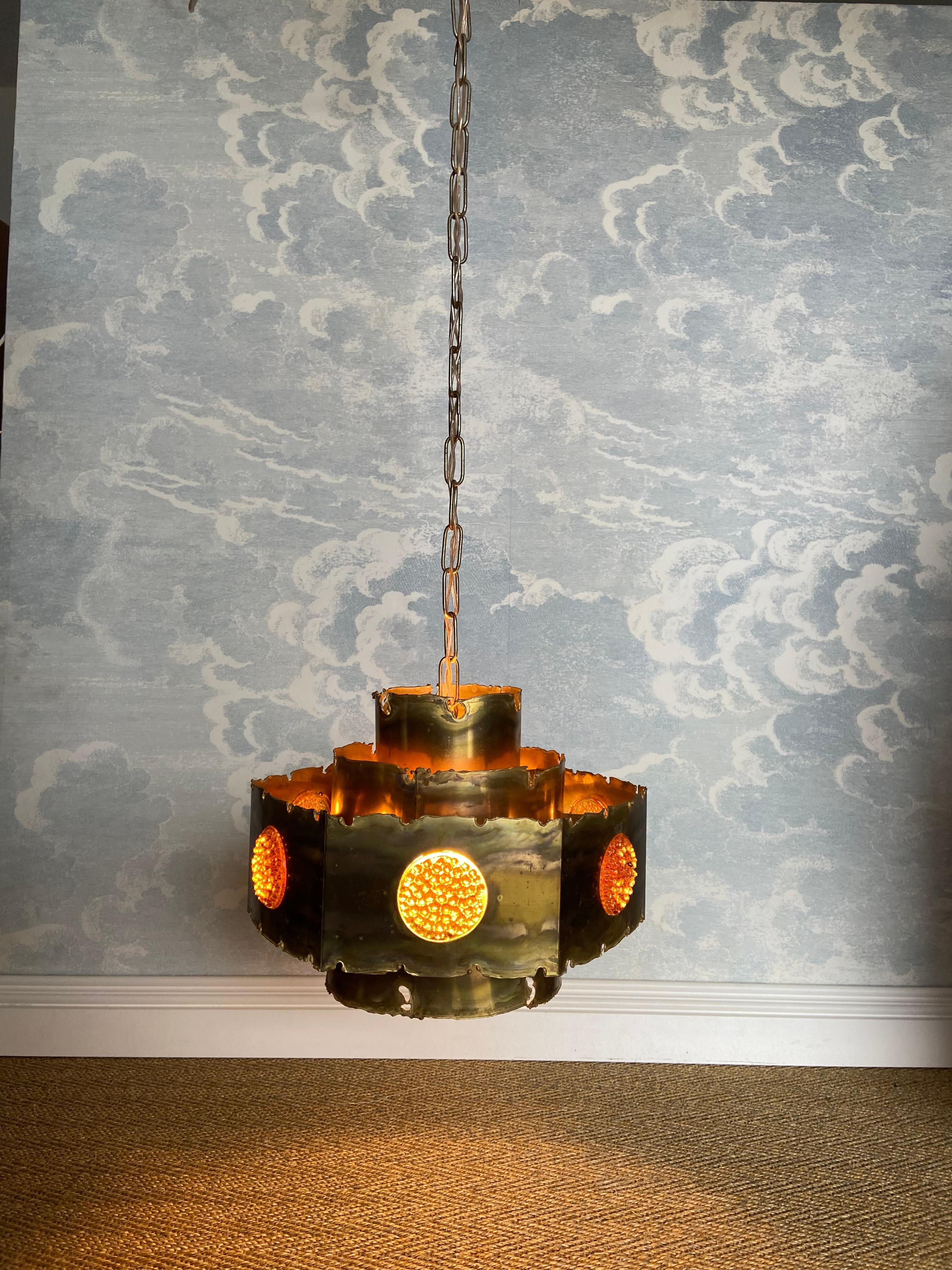 Mid-Century moderno Lampada a sospensione esagonale di Svend Aage Holm Sørensen, Danimarca, anni '60 in vendita