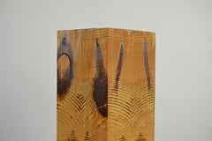 Hexagonal Pine Table Lamp, Mid-Century, Scandinavia