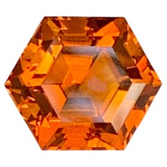 Hexagonal Shape Deep Orange Color Madeira Citrine Gemstone for Ring & Pendant