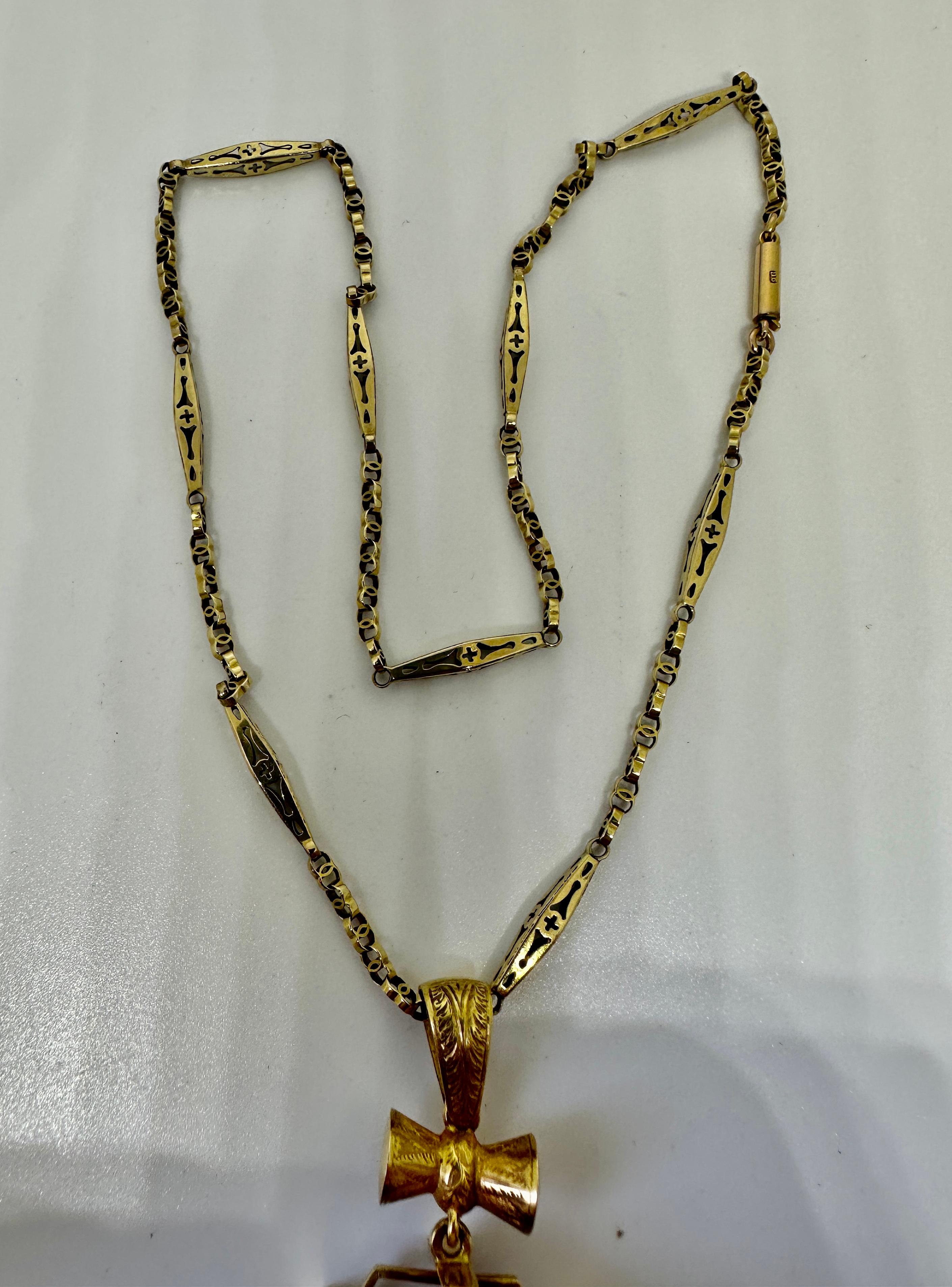 Hexagonal Siberian Amethyst Pendant Necklace Antique Victorian 14 Karat Gold 7