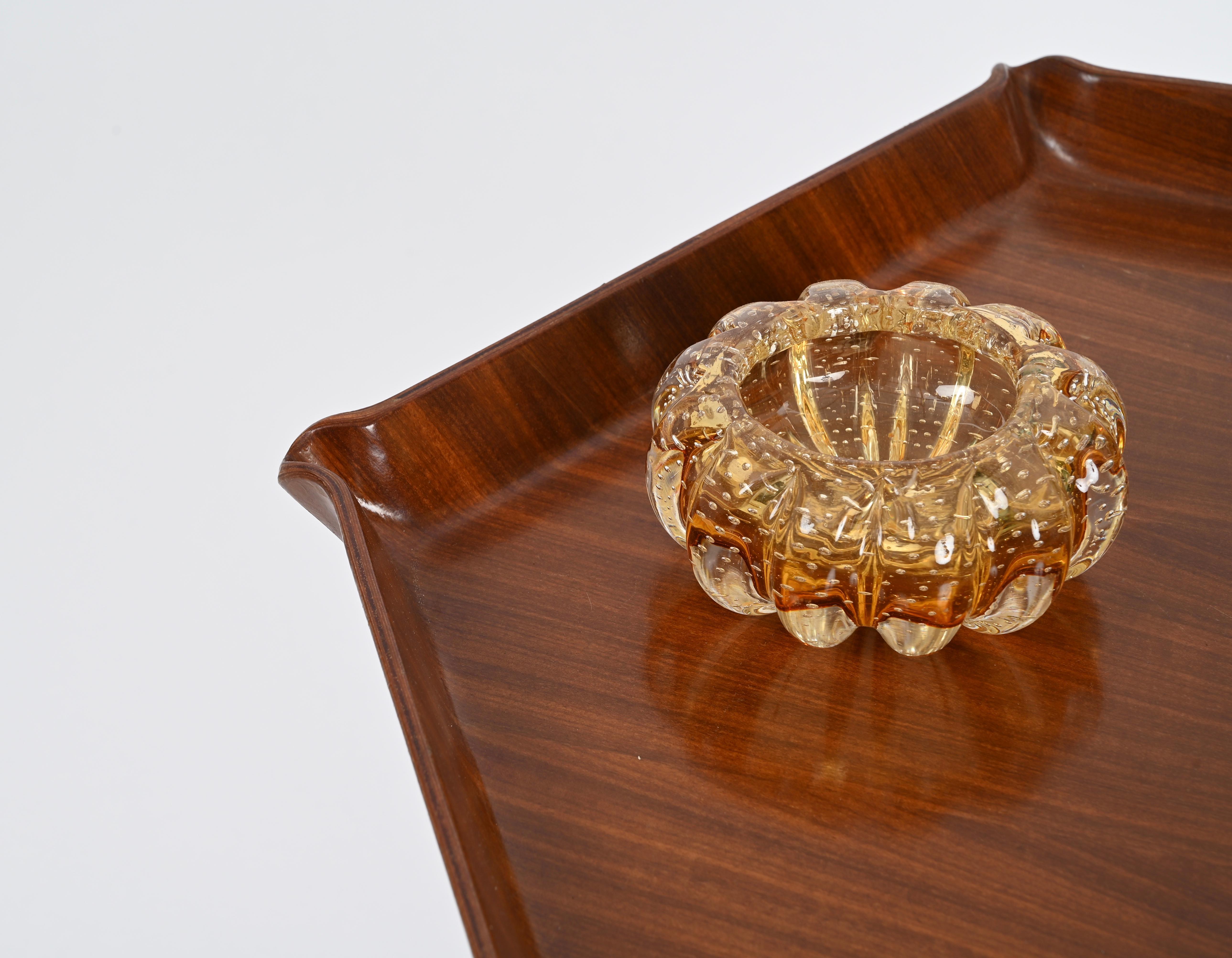 Table d'appoint hexagonale en teck cintré et métal par Campo e Graffi, Italie, années 1960 en vente 3