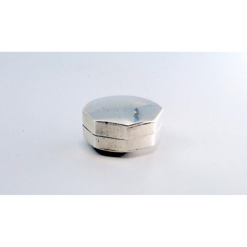 Hexagonal silver-gold vinaigrette box, smooth on both sides, George III period In Good Condition For Sale In Porto, PT