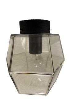 Hexagonal Smoked Glass Flush Mount by RZB Leuchten Germany, 1970s