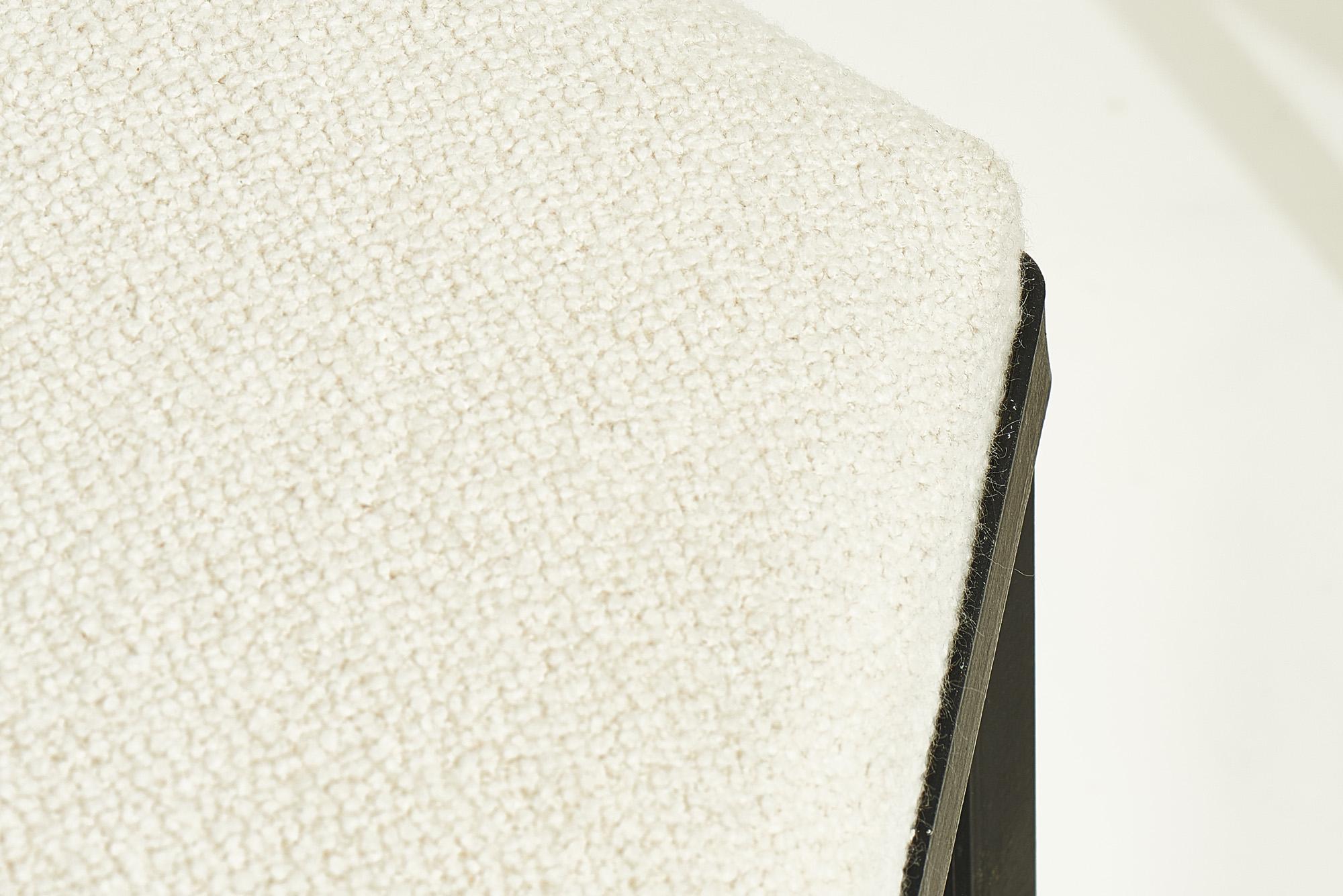 American Hexagonal Stools in White Boucle