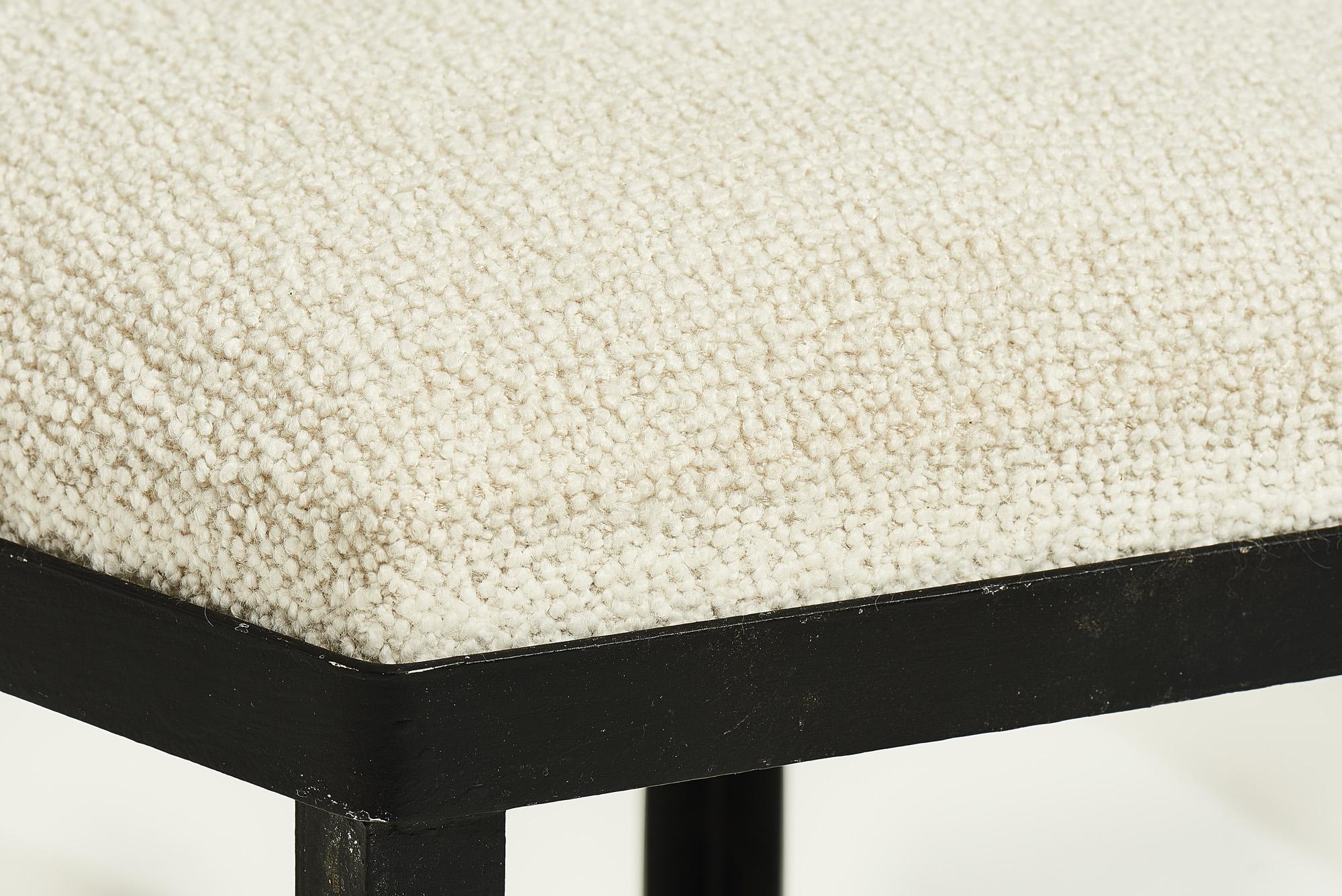 Hexagonal Stools in White Boucle In Good Condition In Chicago, IL