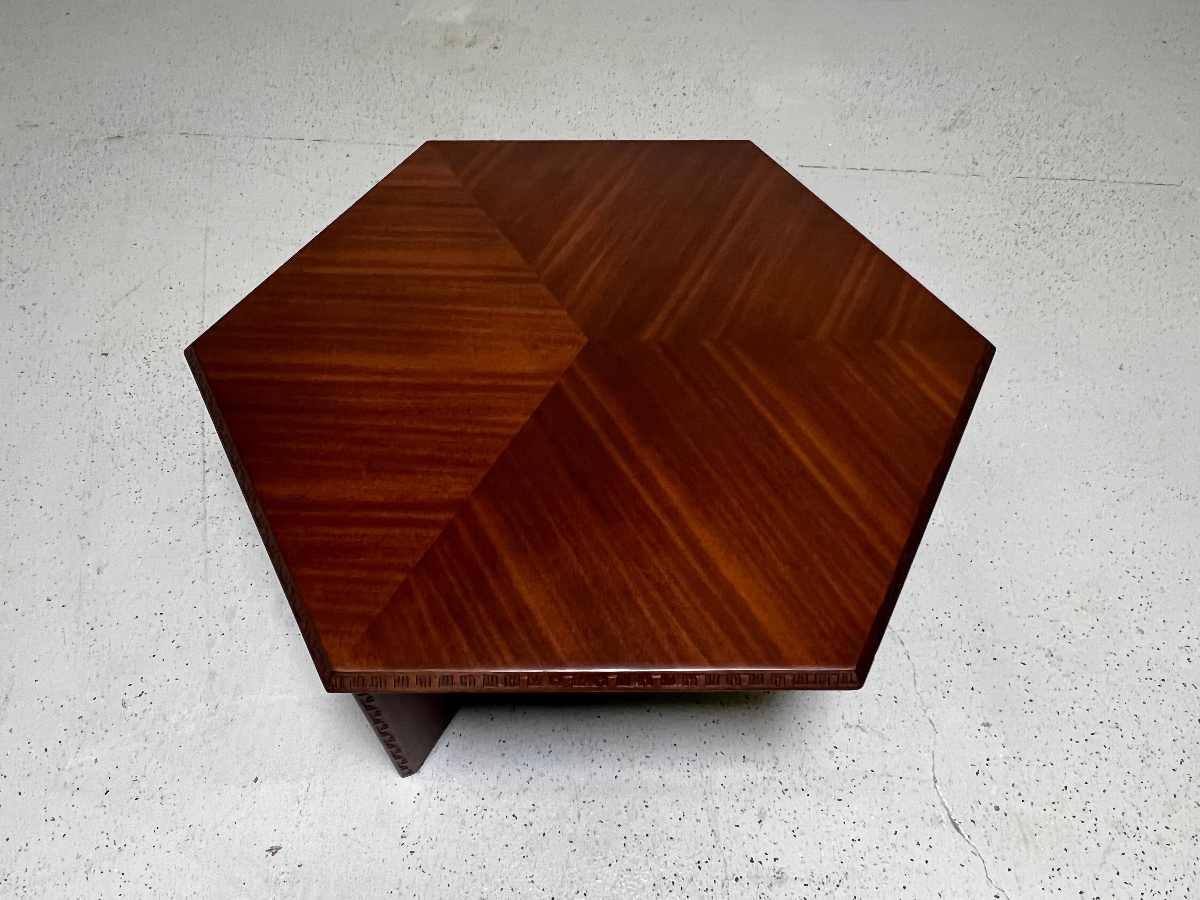 Hexagonal Taliesin Coffee Table by Frank Lloyd Wright for Henredon For Sale 2