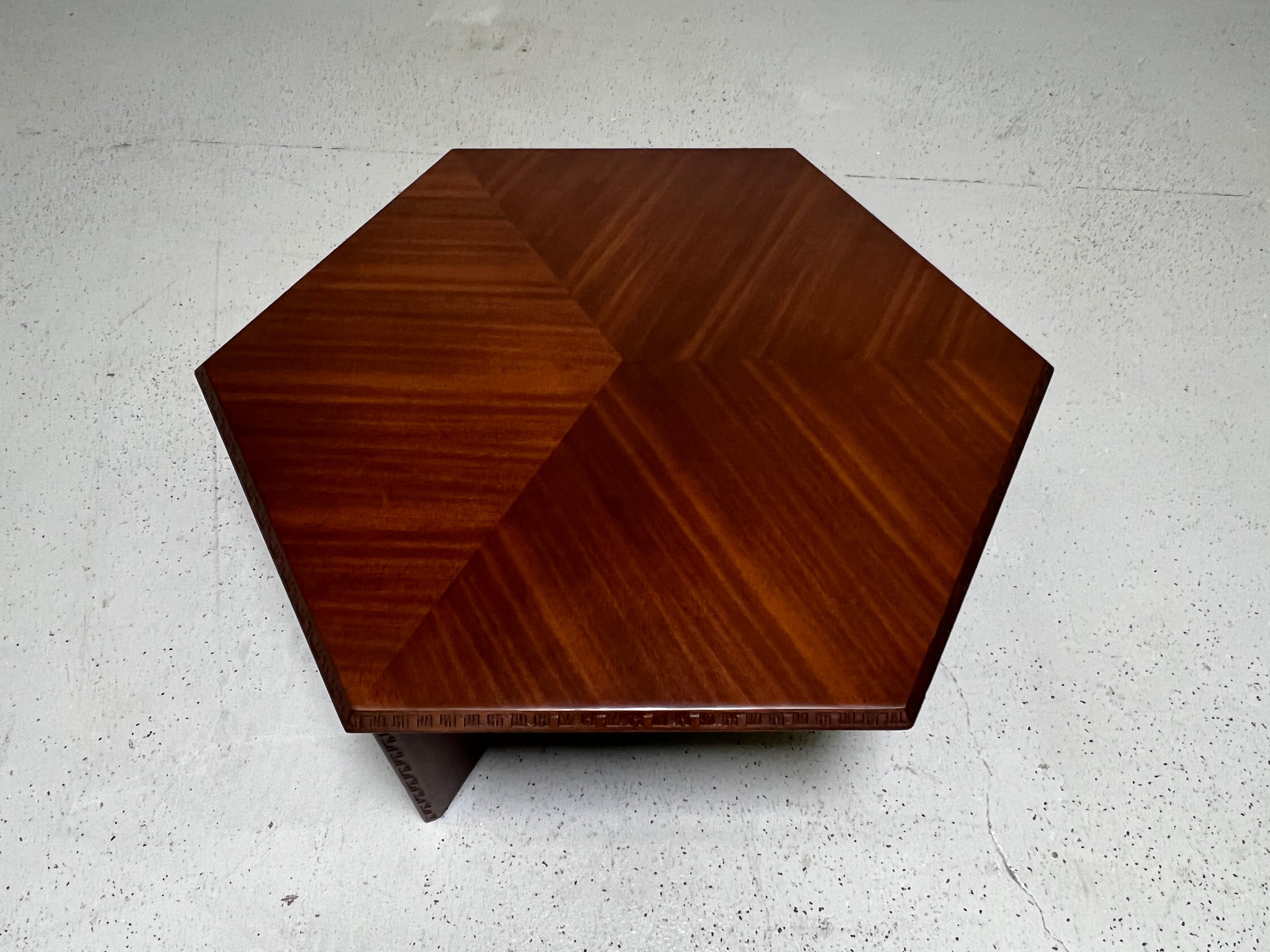 Hexagonal Taliesin Coffee Table by Frank Lloyd Wright for Henredon For Sale 1