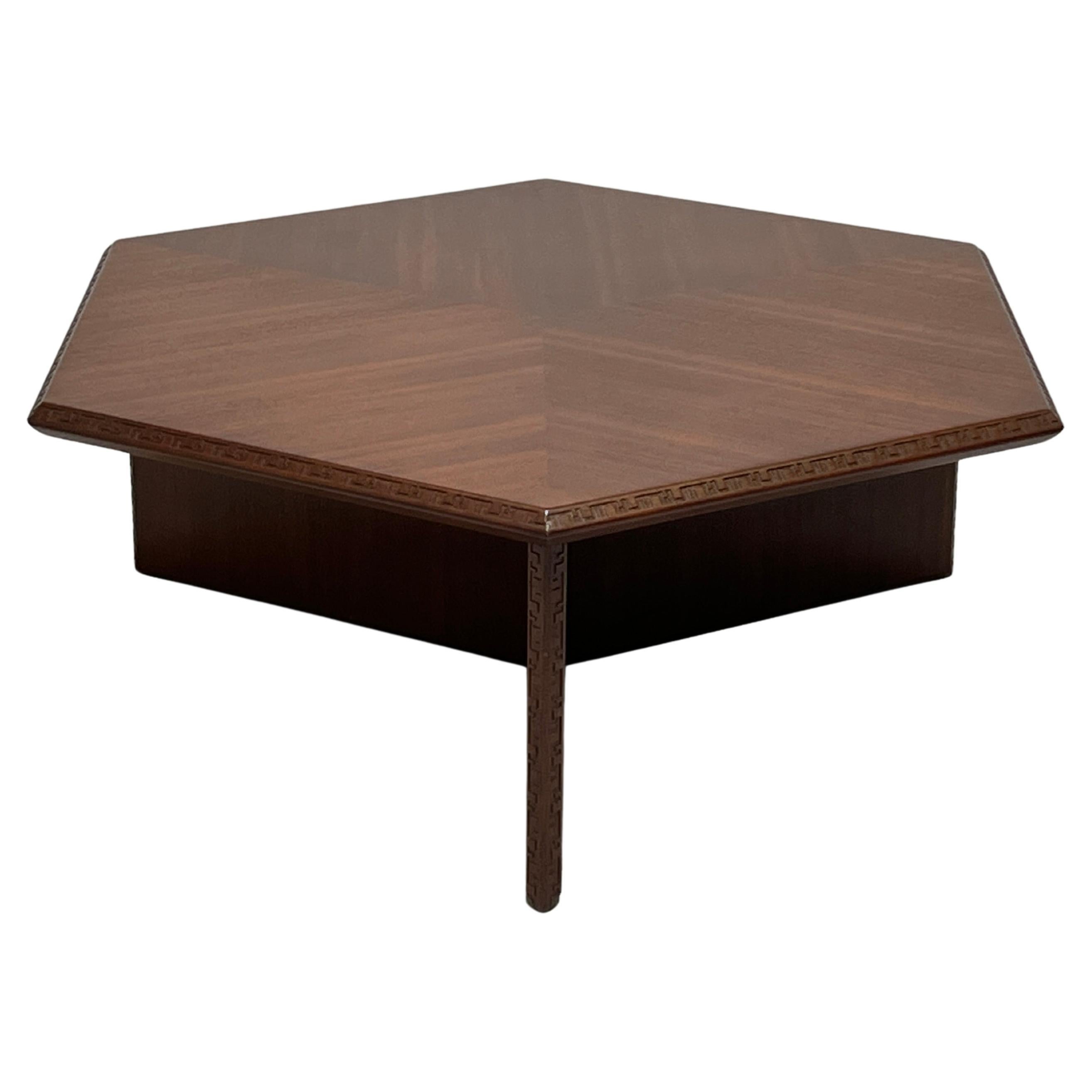 Hexagonal Taliesin Coffee Table by Frank Lloyd Wright for Henredon