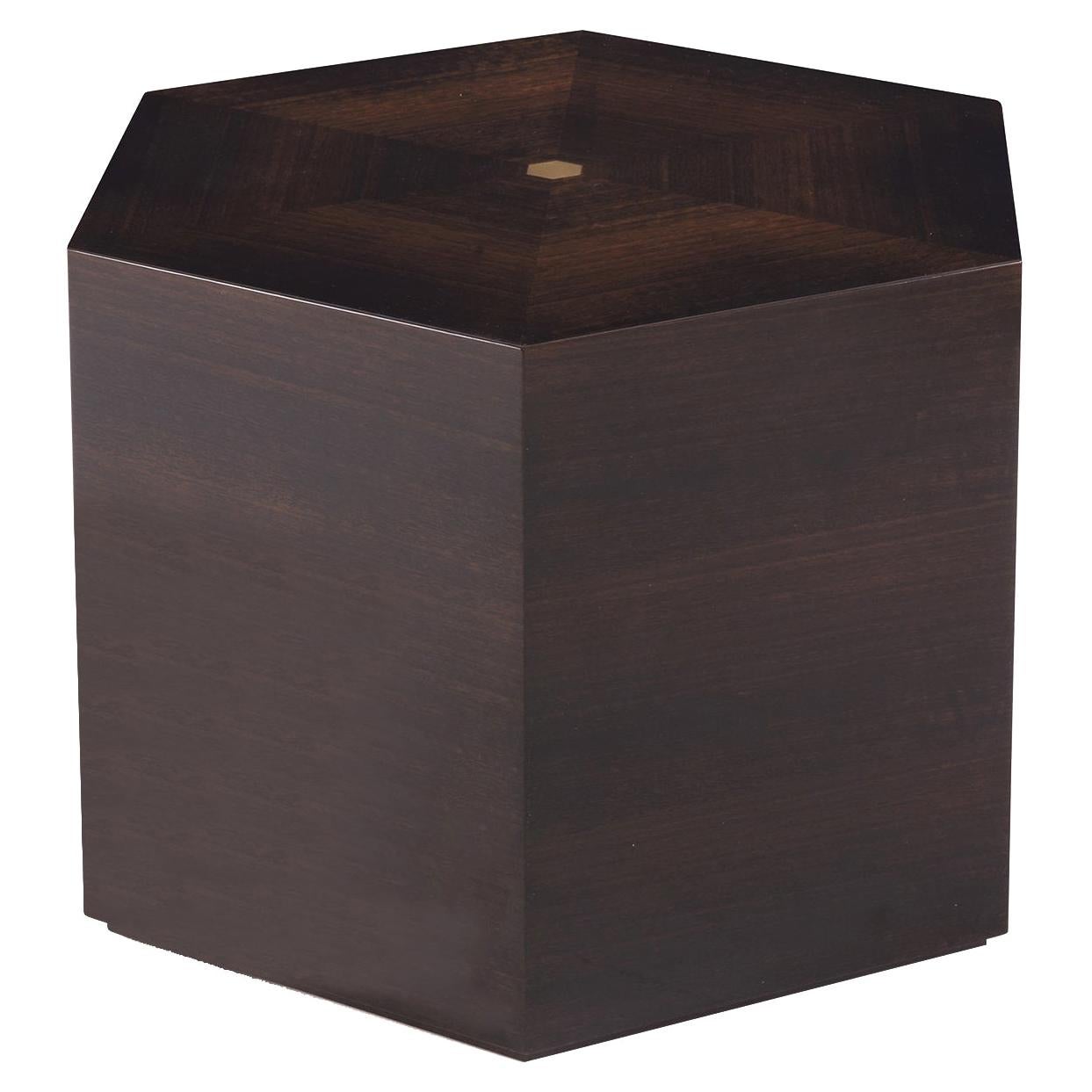 Hexagonal Tall Side Table For Sale