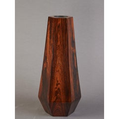 Hexagonal Tall Vessel in Beautifully Grained Veneered Wood