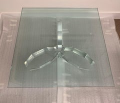 Hexagonal Thick Lucite Base Coffee Table