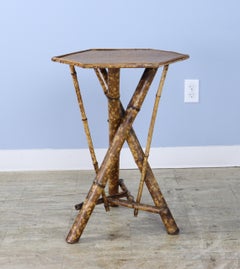 Hexagonal Topped Bamboo Side Table