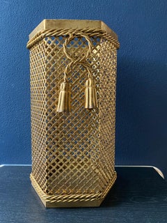 Hexagonal Umbrella Stand by Li Puma, Firenze, Italy, 1950's Hollywood Regency