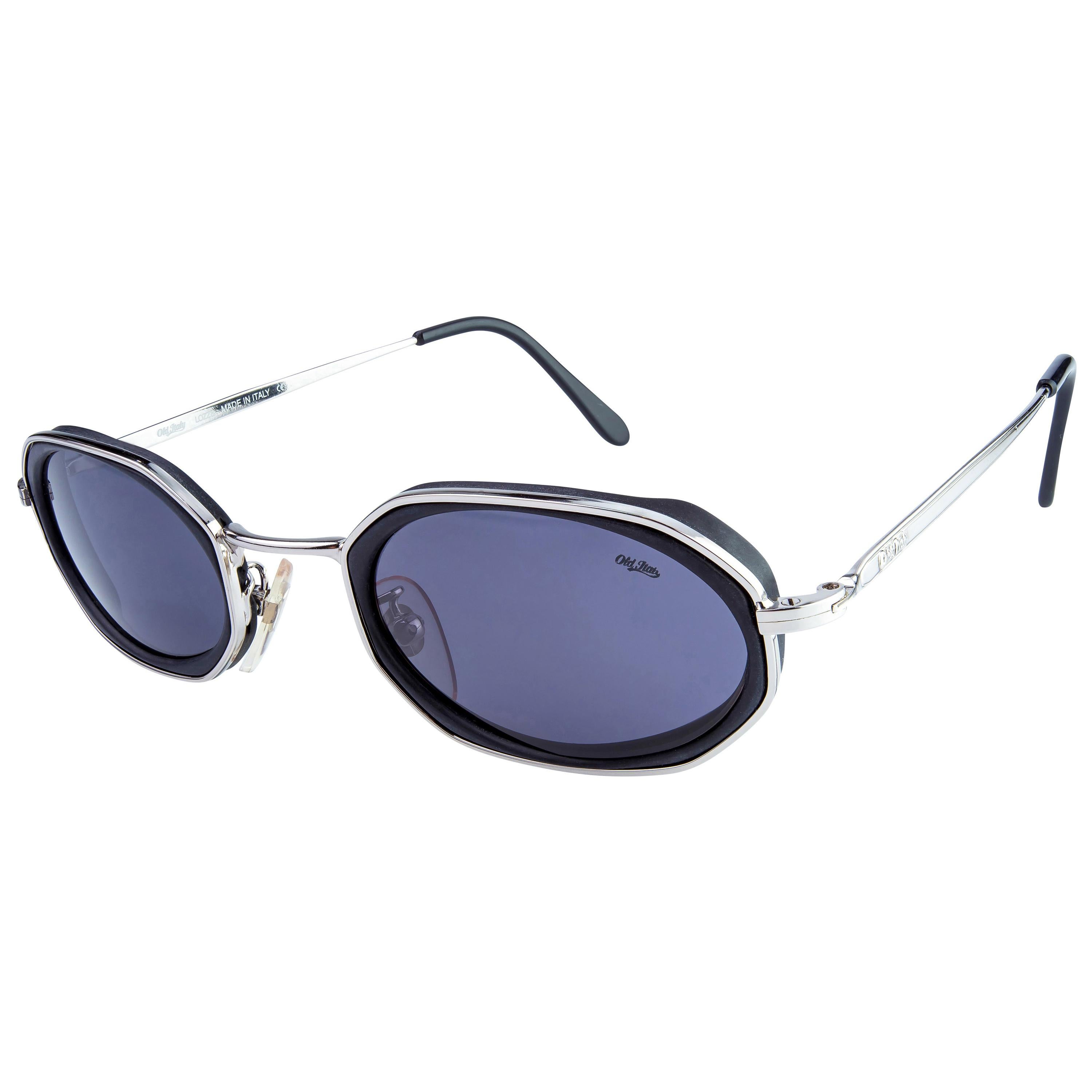gemaakt in Italië in de jaren 80 Accessoires Zonnebrillen & Eyewear Zonnebrillen Zwarte zeshoekige zonnebril voor mannen en vrouwen Lozza vintage zonnebril 