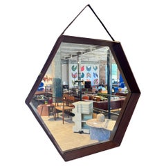 Espejo hexagonal de teca vintage