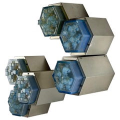 Apliques hexagonales de Albano Poli para Poliarte, Italia, años 60