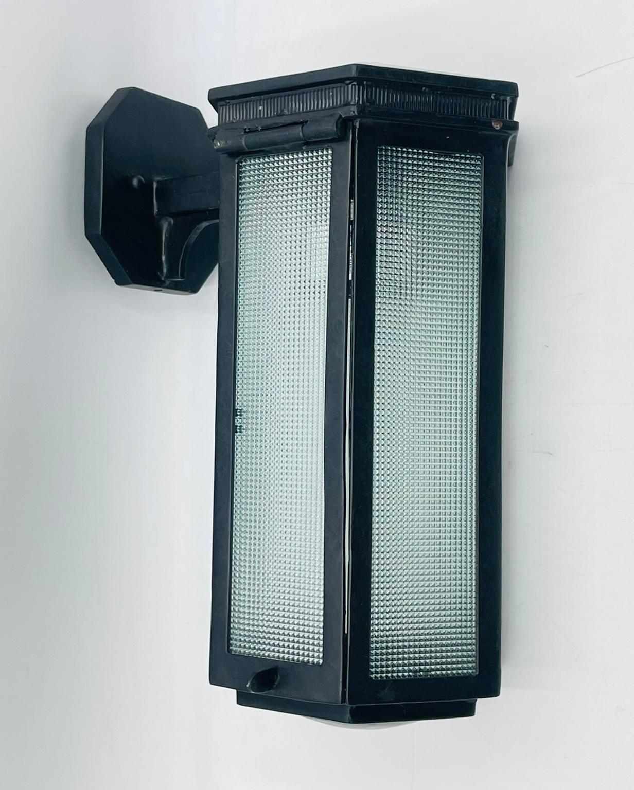 American Craftsman Hexagonal Wrought Iron Wall Sconce by Steven Handelman Studios, 2001 For Sale