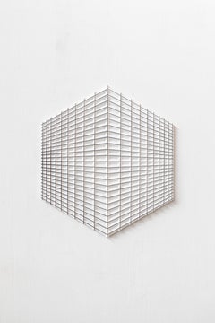 Hexagram Nr. 03.1 Wall Panel in White Flocked Pressed Wood by Arno Hoogland