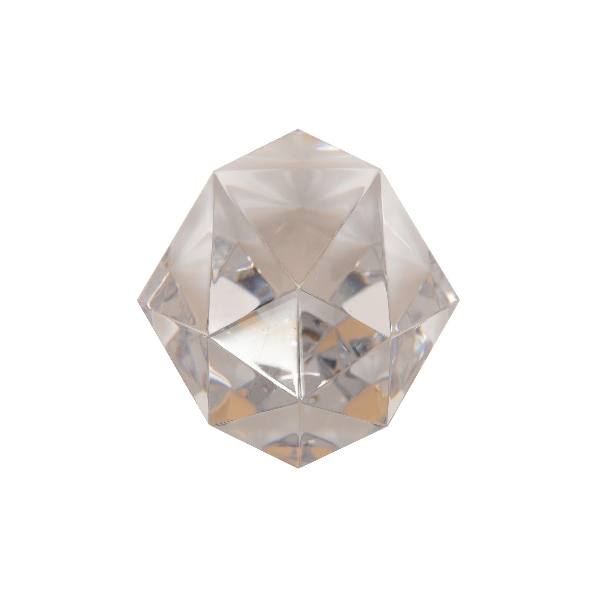 Hexatriacontagon Shaped Glass Sculpture by Eva Englund for Orrefors In Fair Condition For Sale In Sagaponack, NY