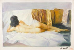 Hexin Yang Portrait Original Oil On Canvas "Naked"