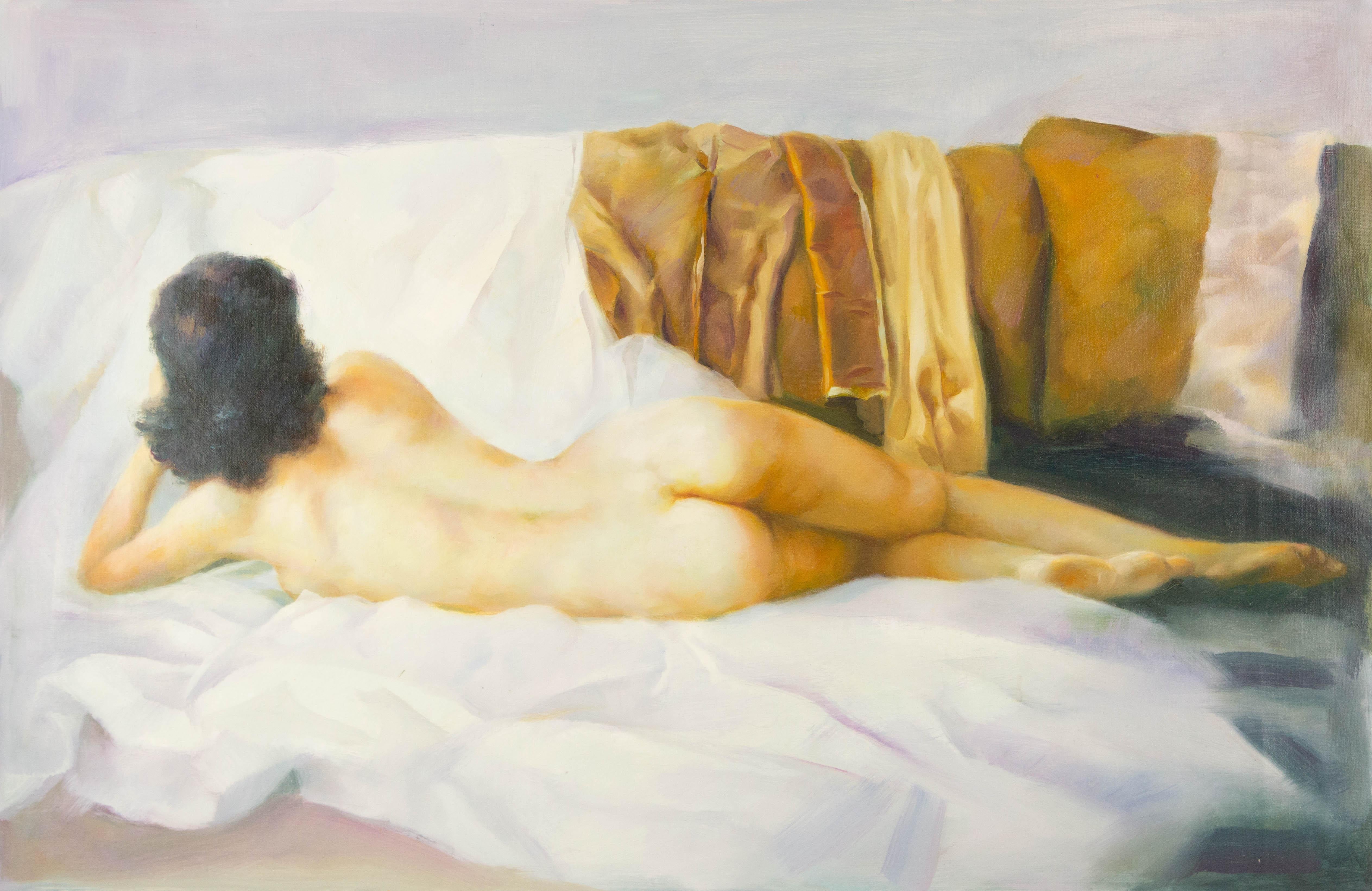 Hexin Yang Portrait Original Oil On Canvas "Naked"