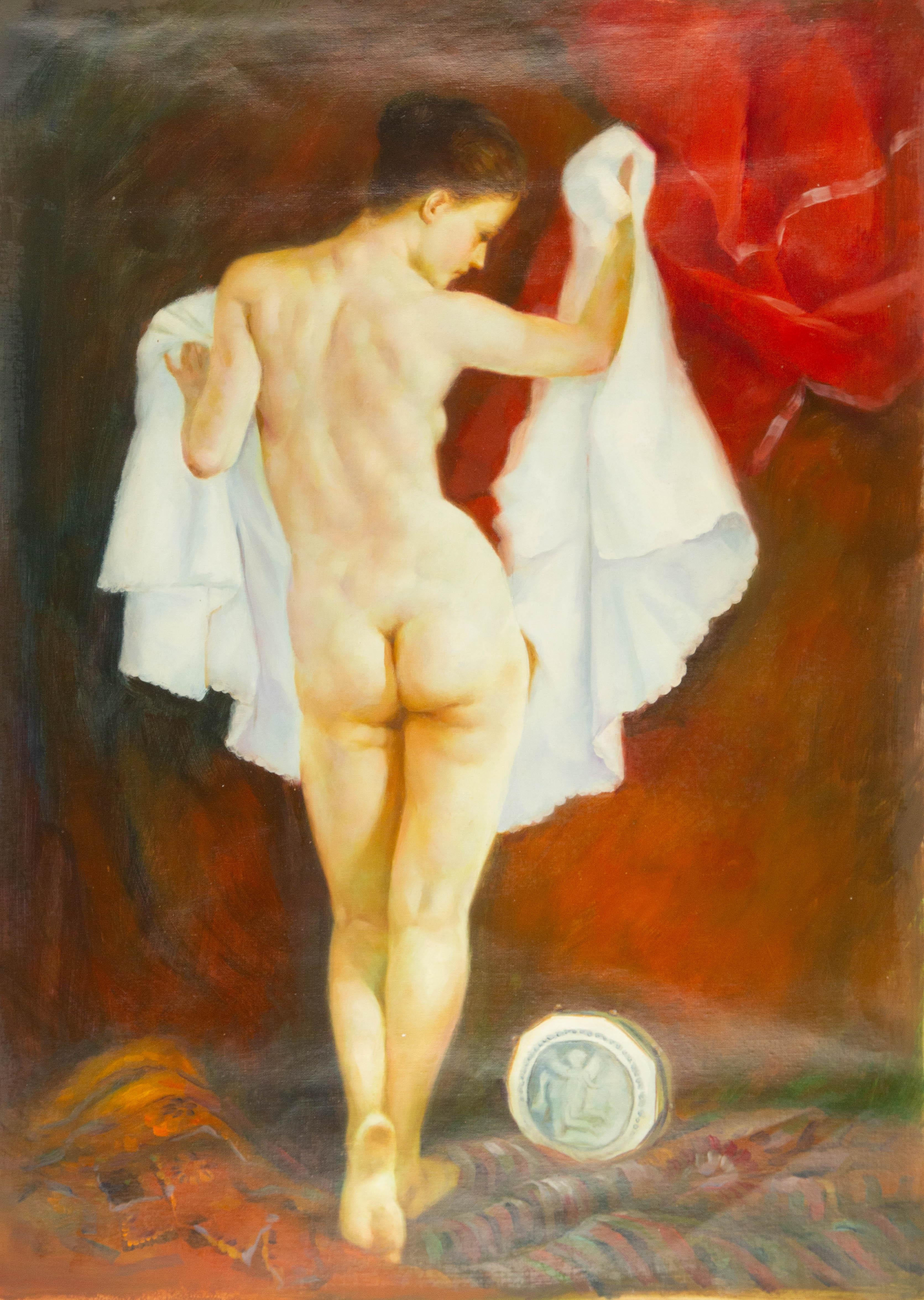 Hexin Yang Portrait Original Oil On Canvas "Naked"