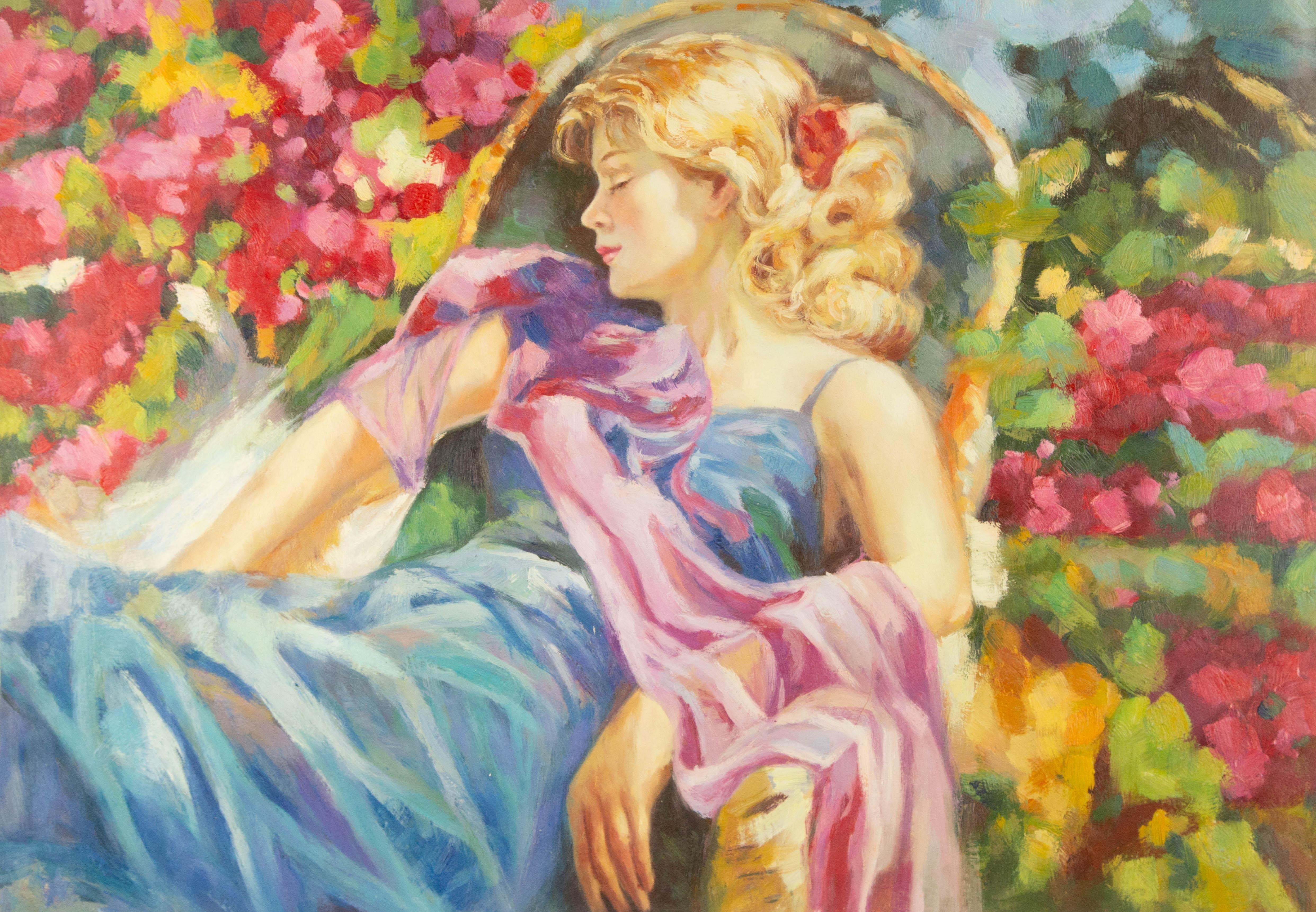 Portrait de Yang Original Huile sur Toile "Sleeping Deeply" (Dormir profondément)