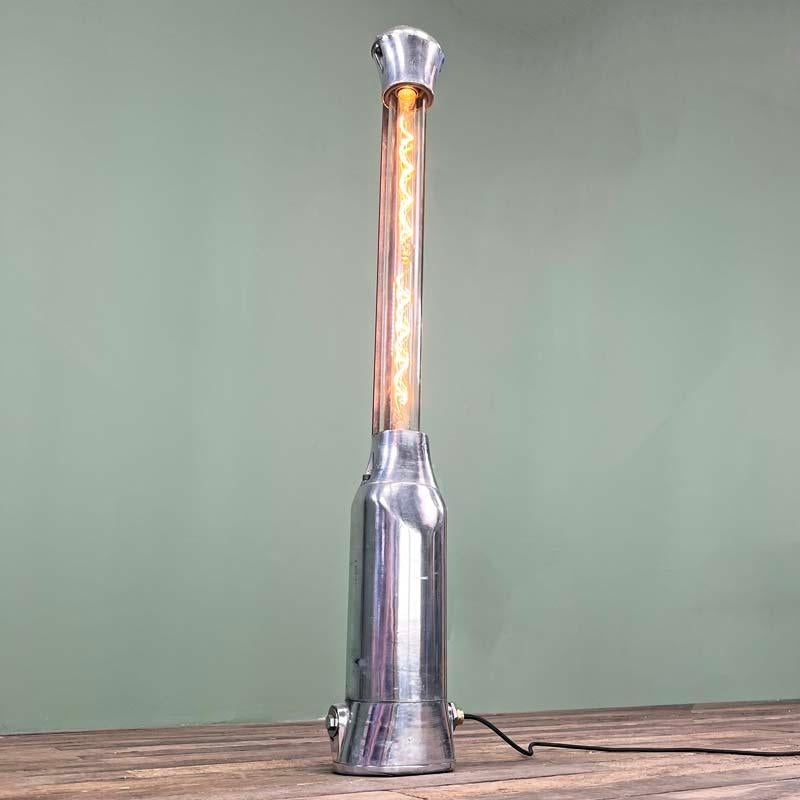 Mid Century British Edison LED Vintage Industrial Floor Lamp by Heyes of Wigan For Sale 4