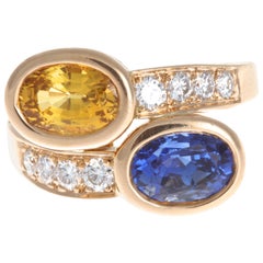 Heyman Brothers Sapphire Diamond Gold Ring