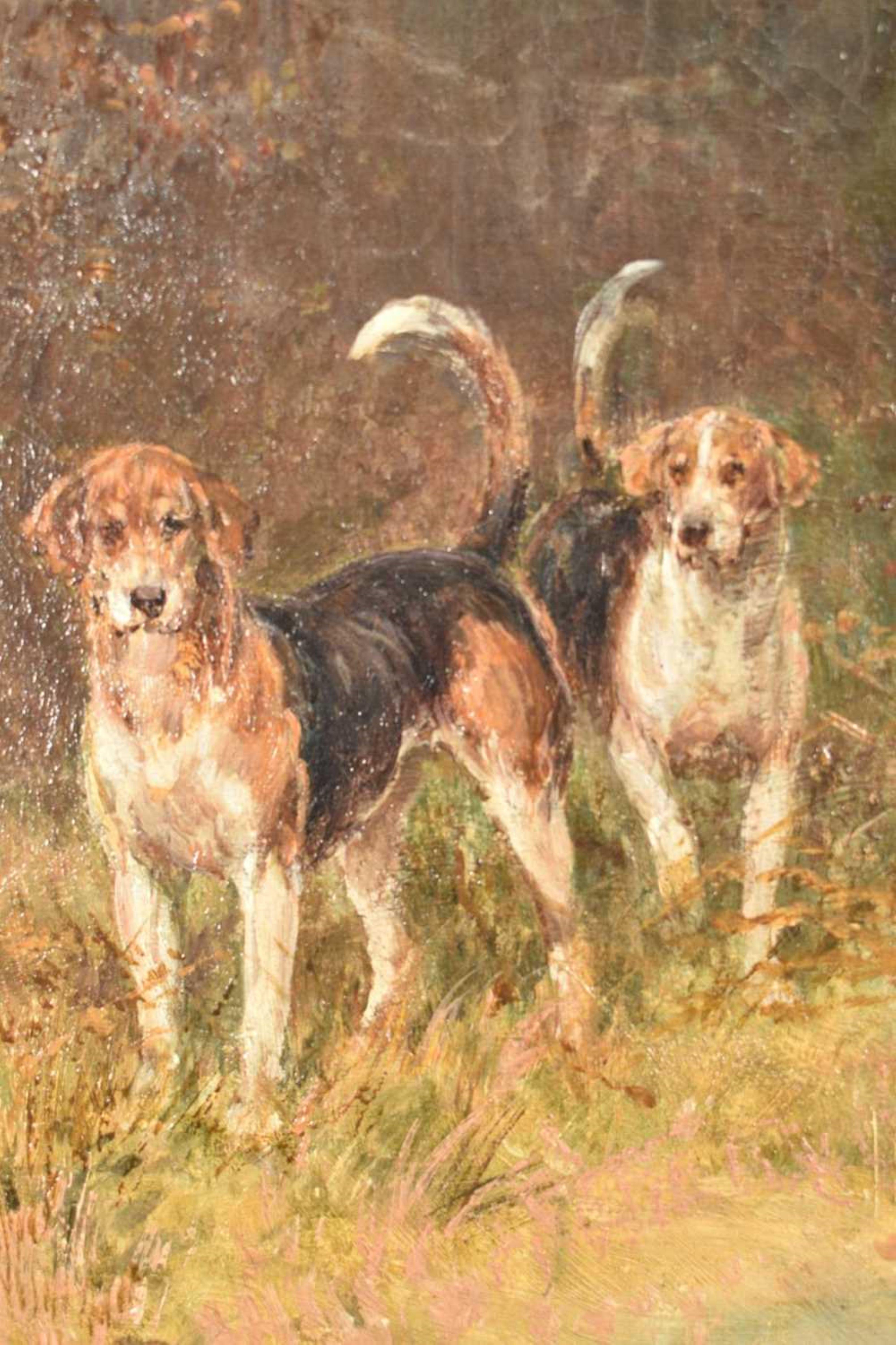 Heywood Hardy, Cazador y sabuesos, óleo sobre lienzo en venta 10