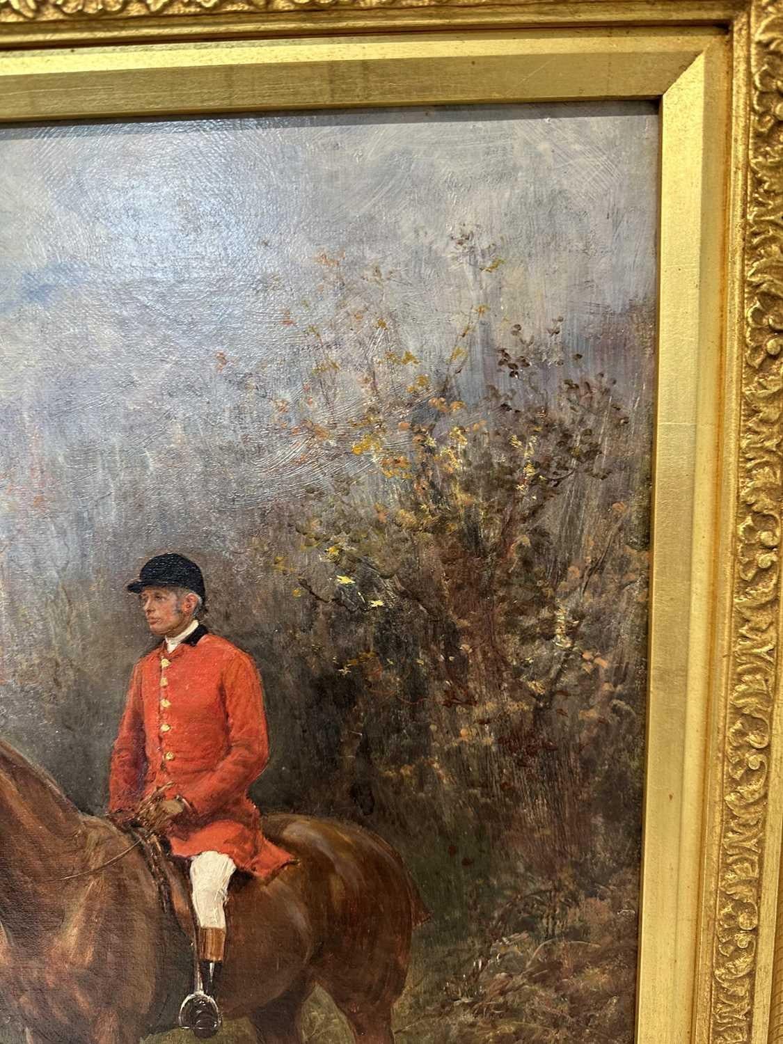 Heywood Hardy, Cazador y sabuesos, óleo sobre lienzo en venta 3