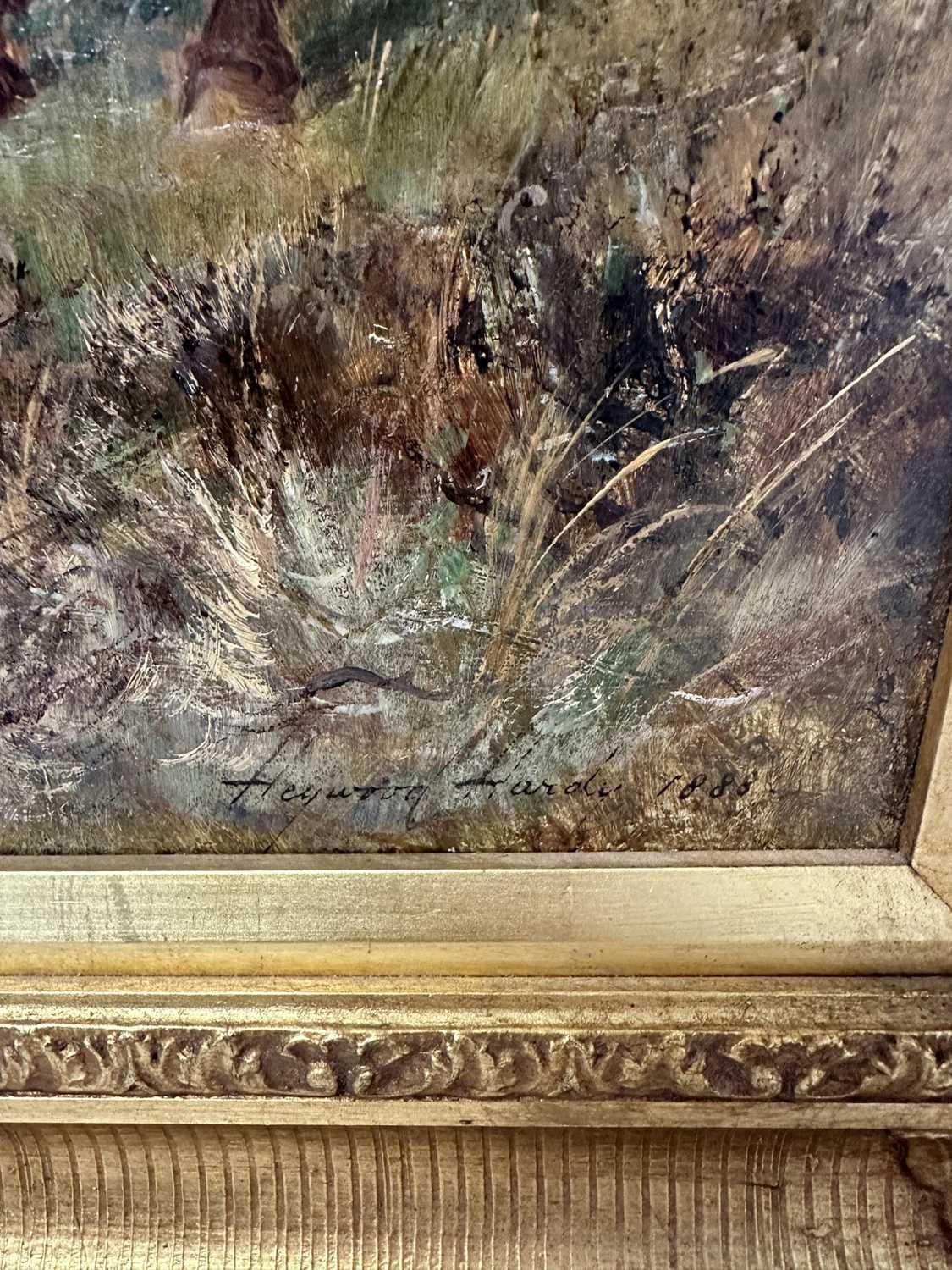 Heywood Hardy, Cazador y sabuesos, óleo sobre lienzo en venta 5