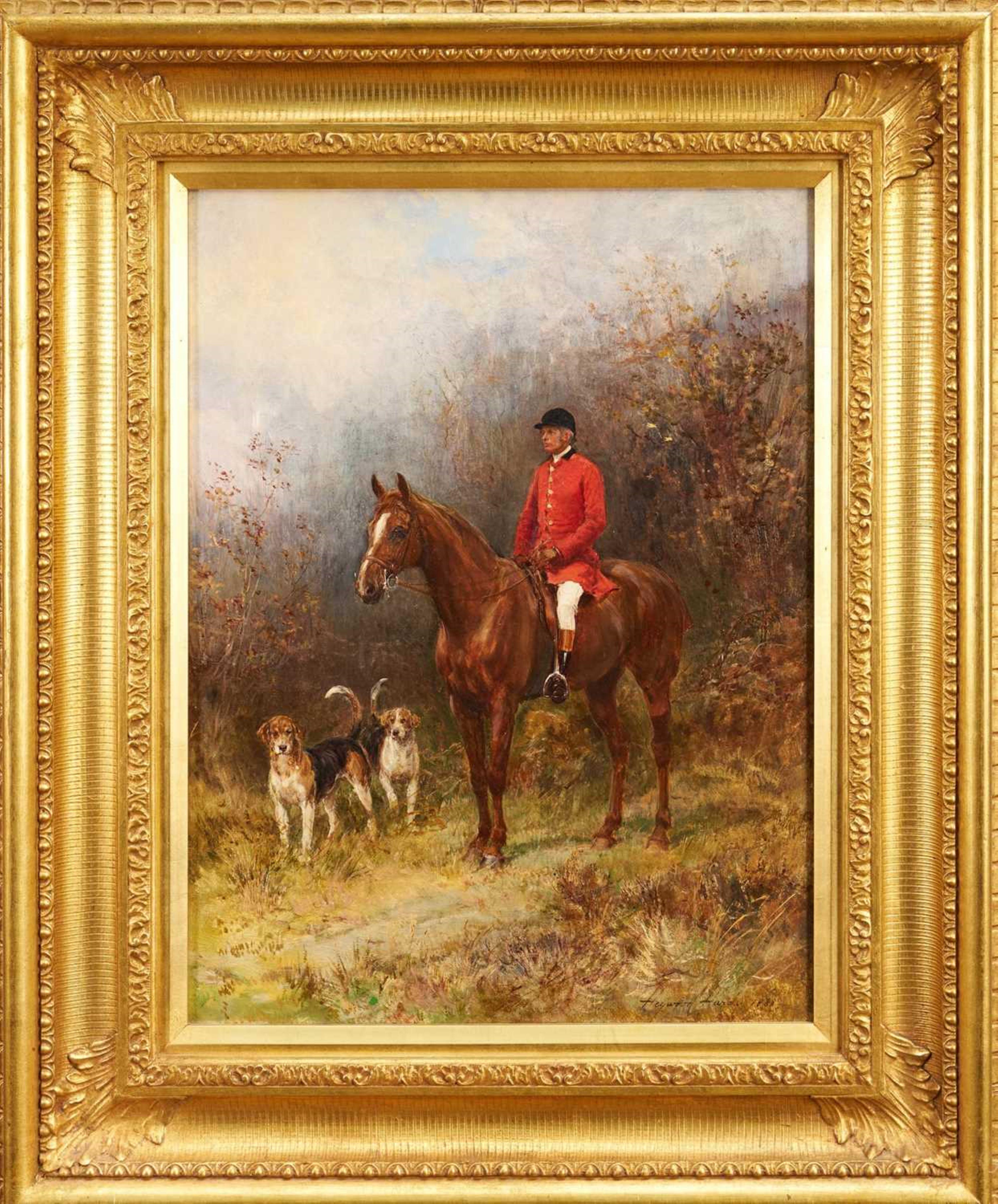 Heywood Hardy, Cazador y sabuesos, óleo sobre lienzo en venta 7