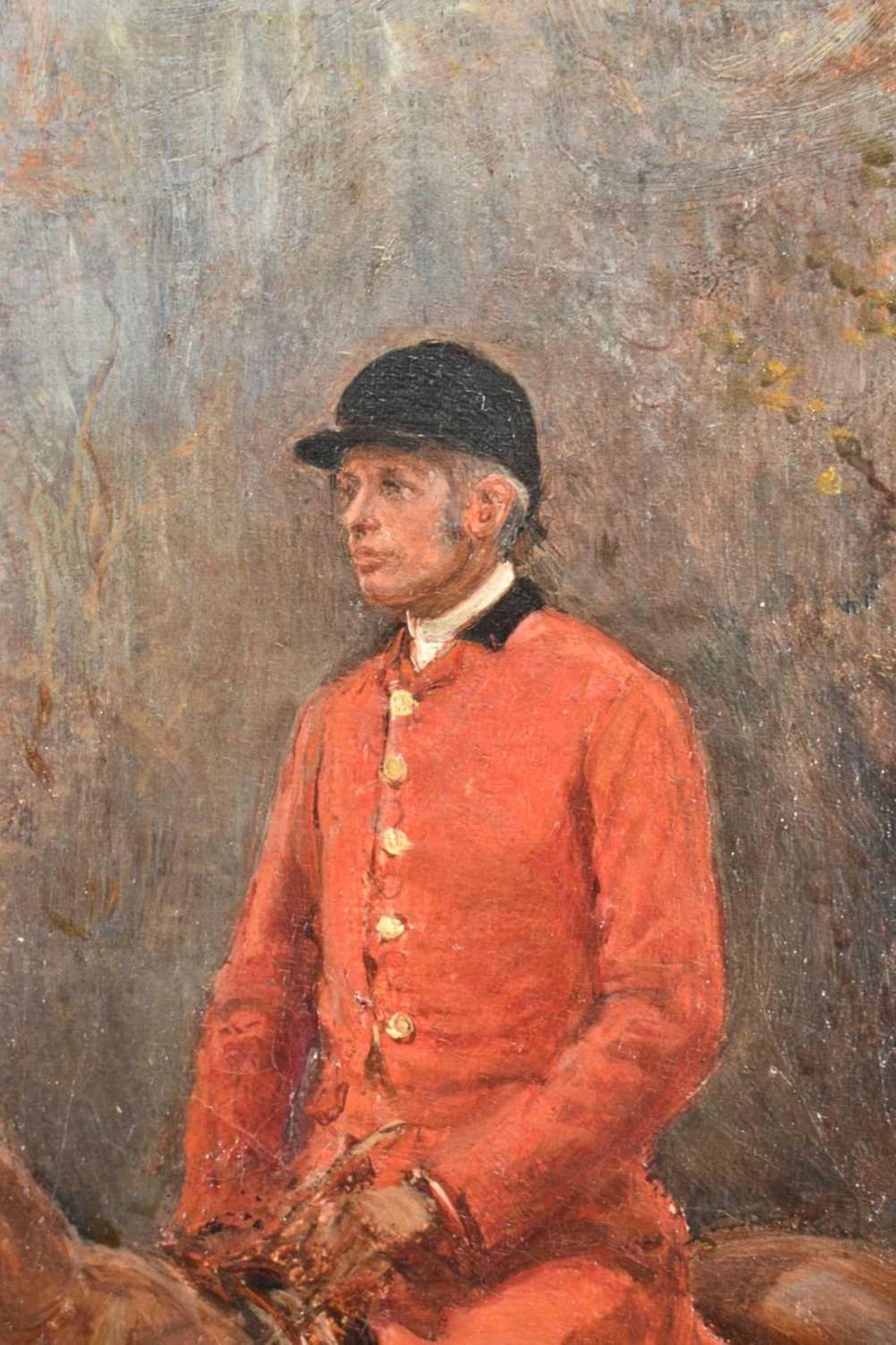 Heywood Hardy, Cazador y sabuesos, óleo sobre lienzo en venta 8