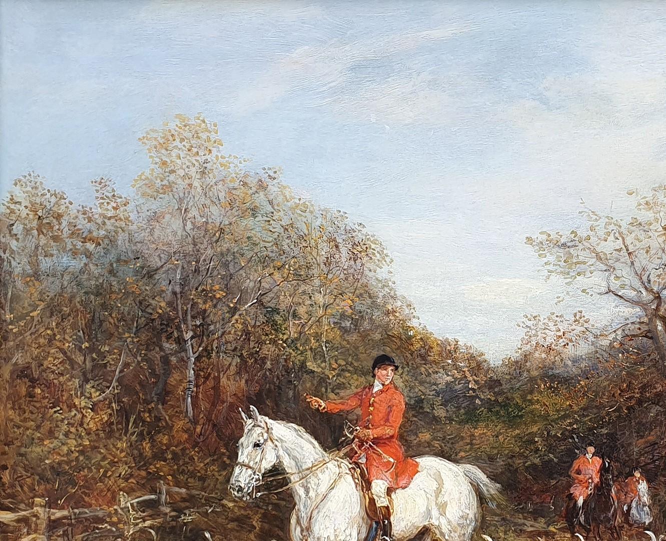In Pursuit - Brown Landscape Painting by Heywood Hardy