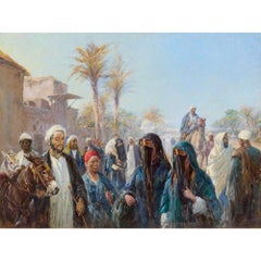Großes antikes orientalisches Ölgemälde von Heywood Hardy, Groß