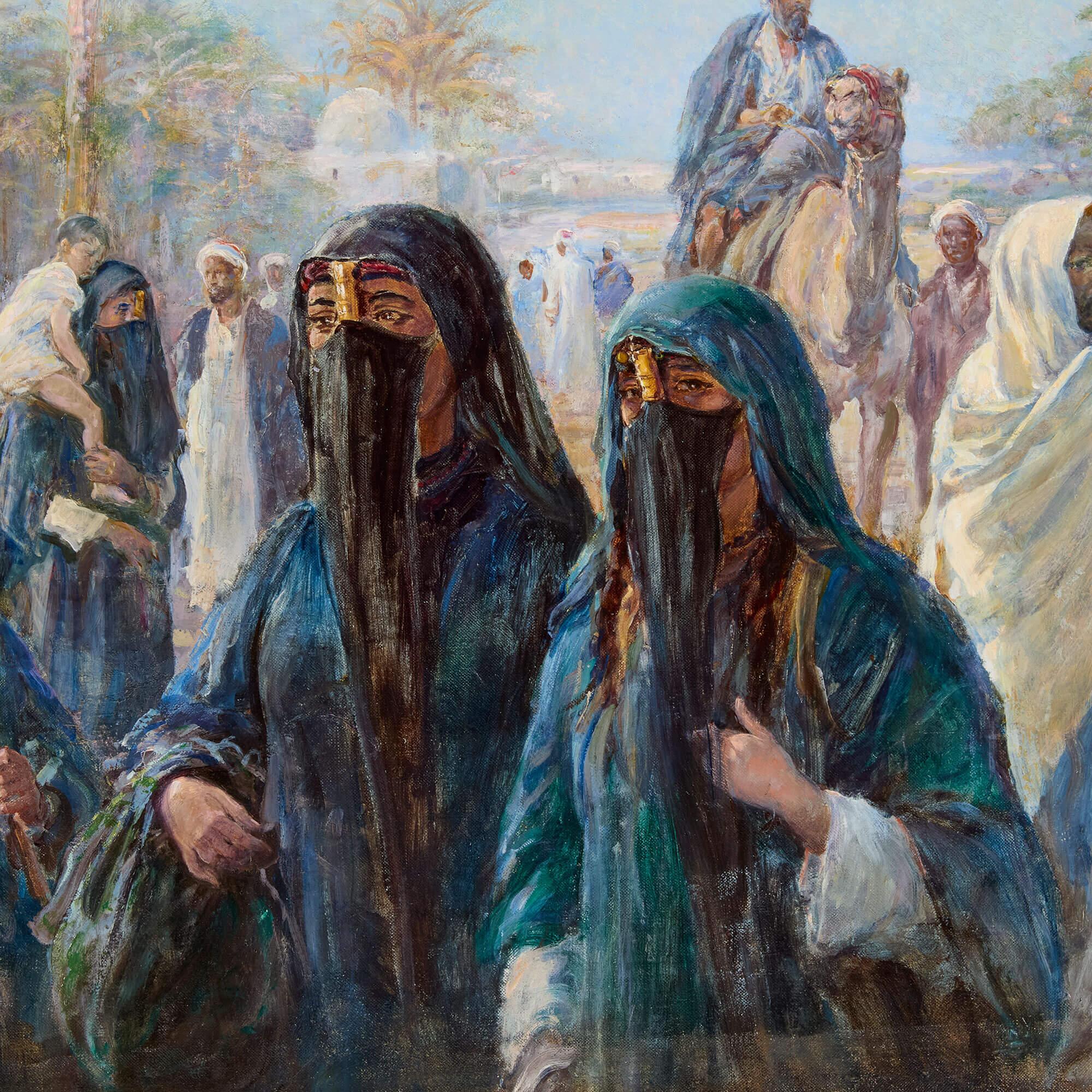 Large Antique Orientalist Oil Painting by Heywood Hardy For Sale 2